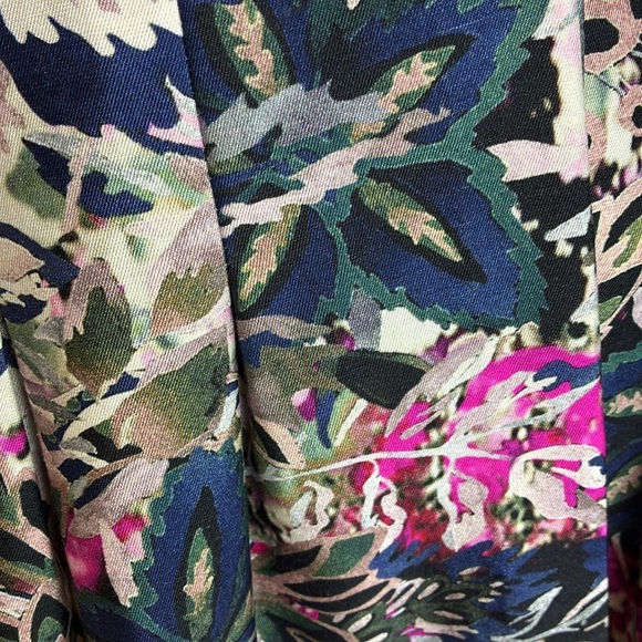 Diane Von Furstenberg Jewel Wrap Dress 2 Black Floral Pleated Silk Combo Pockets - Picture 7 of 16